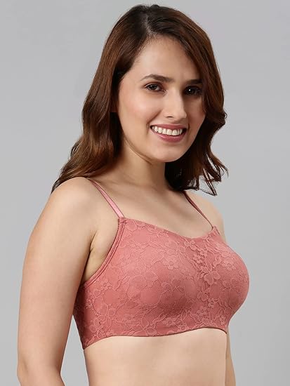 Enamor Cami X-Back Women's Bralette – All-Day Comfort, Fully Lined Lace, Non-Padded, Wirefree, Full Coverage F109